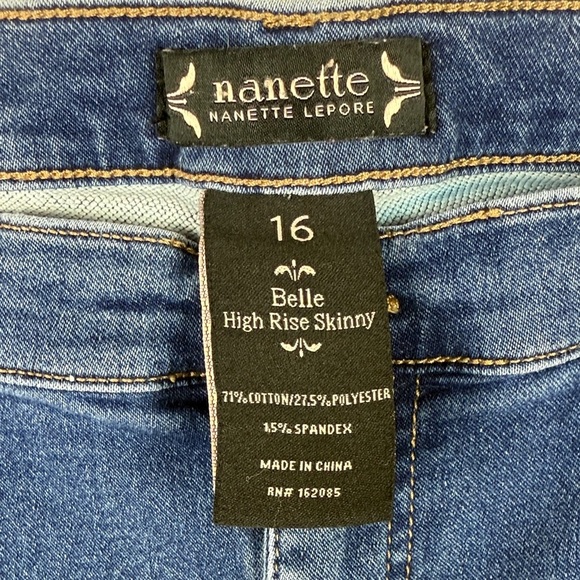 Nanette Lepore Blue Belle High Rise Skinny Jeans Size 16 - Picture 3 of 11